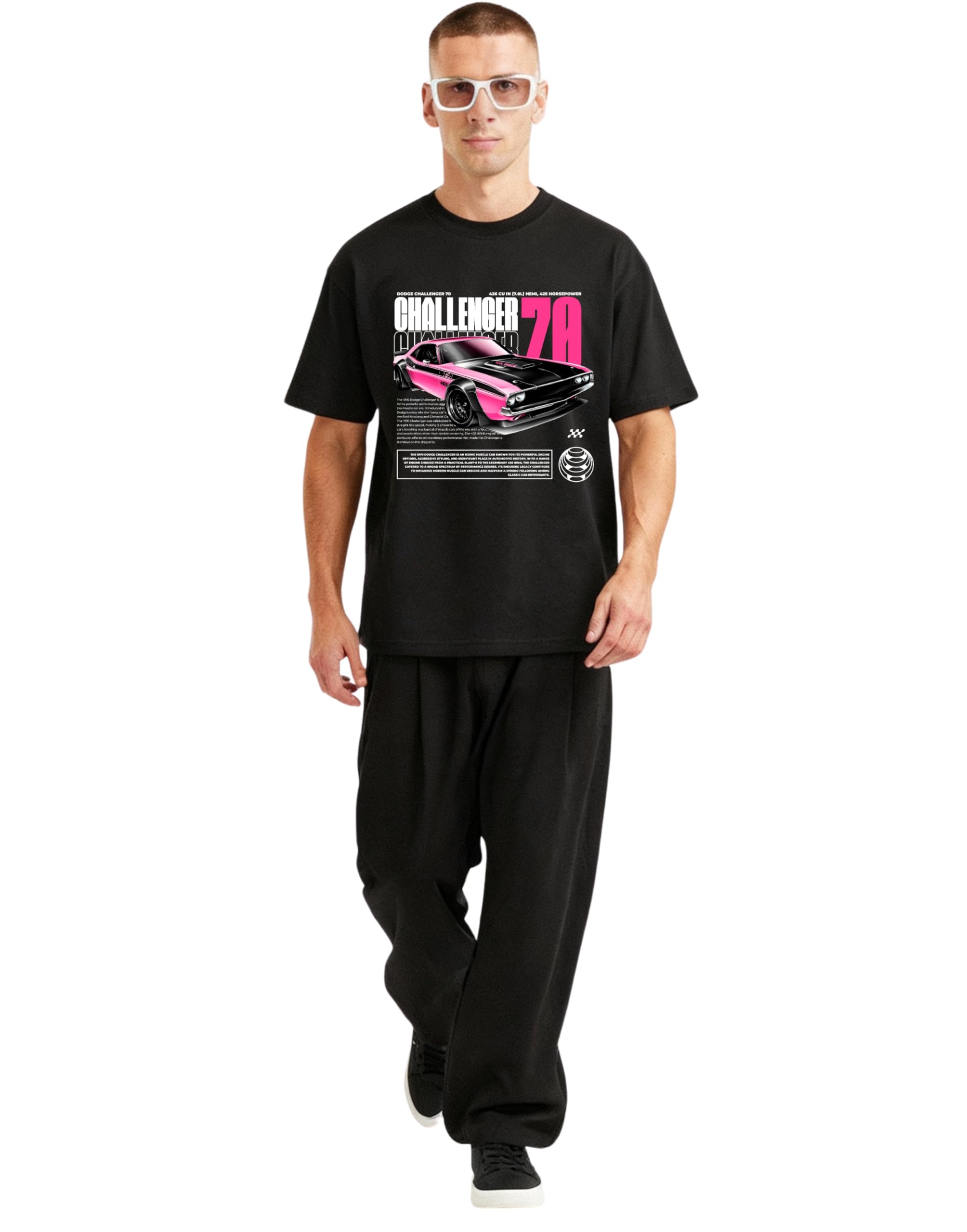 トップス CHALLENGER XLarge Shirt Buy TeeSlix Men Oversized T-Shirt (XS–XL) | Classic Muscle Car
