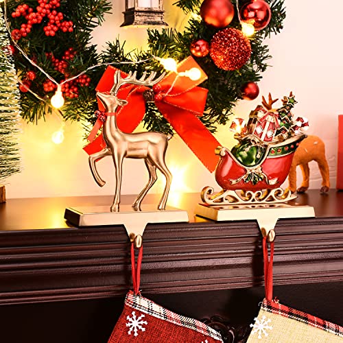 2-Pack-Reindeer-Christmas-Stocking-Holders-for-Mantel-Anti-Slip-Reindeer-and-Santa-Stand-Hanger-Sturdy-Metal-Christmas-Decorations-Antique-Gold-2 2 Pack Reindeer Christmas Stocking Holders for Mantel Anti Slip Reindeer and Santa Stand Hanger Sturdy Metal Christmas Decorations Antique Gold 2