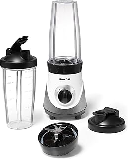 Starfrit Personal Blender with 2 Blades & 2 Large Cups (28 oz), and To-Go Lids - 300W, BPA-Free