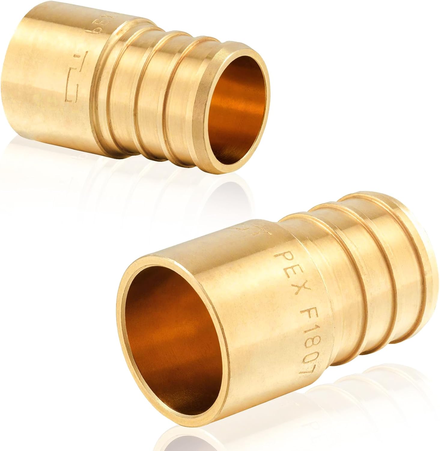 200-Pack HeSun PEX Fittings, 3/4" PEX x 1/2" Female Sweat Adapter (Over Copper Tube), Brass Crimp Fitting for ASTM F1807(PEX1807133-200)