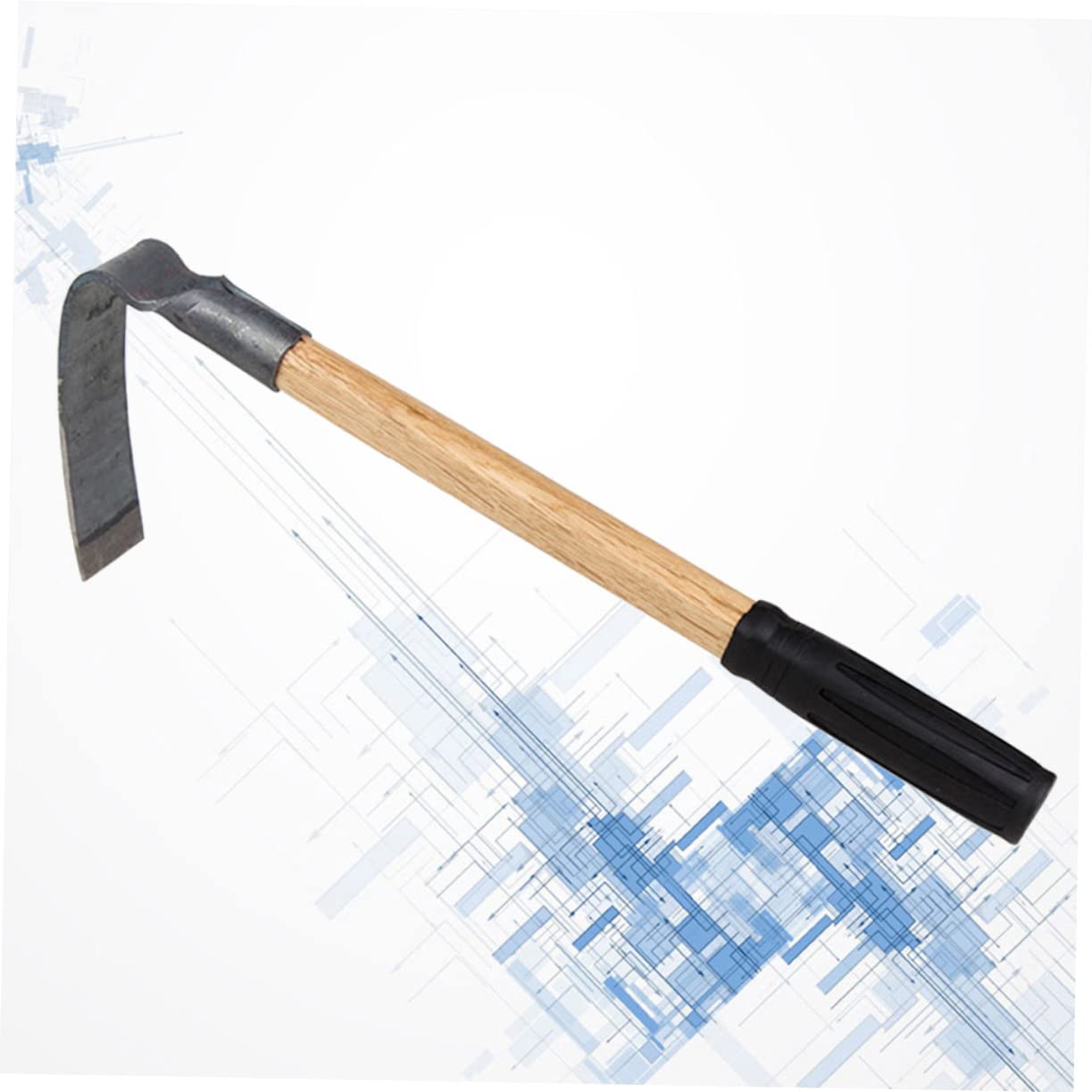 TOYANDONA Azada para Desherbar y Excavar Pequeña Mango de Madera Ergonómico de Acero Herramienta Práctica para Jardinería y Agricultura en Exteriores y Huertos
