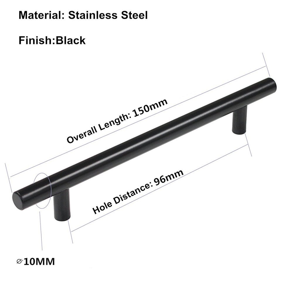 MARGUERAS 20-Piece T-Bar Black Furniture Handles for Kitchen Cabinets Doors, Cupboards, Drawers, Bedroom Furniture - Image 2