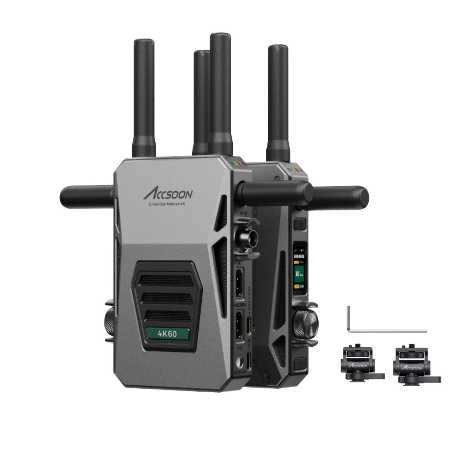 Accsoon CineView Master 4K Lite - Kit de transmisor/receptor inalámbrico 4K60 con tecnología de doble banda, alcance de 350 m, latencia de 35 ms, entrada y salida HDMI/SDI, control remoto para cámaras