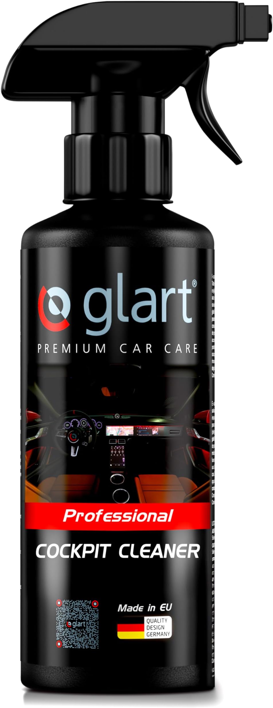 Glart 45CR Cockpit Cleaner 500ml - Interior cleaner for plastic, leather, fabric, rubber, vinyl - fresh scent, biodegradable (as per law) - for cockpit, door panels, fittings.