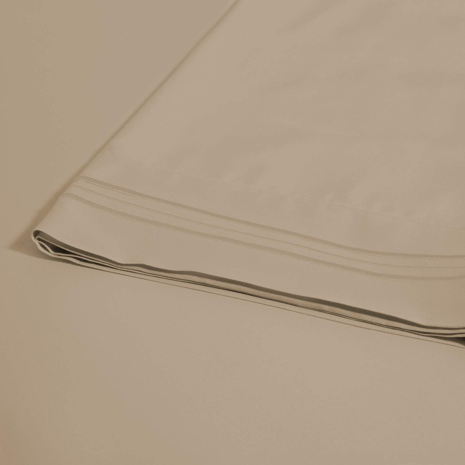 Elif Twin Size Bed Sheets Set - Brushed Microfiber, Super Soft Easy Care 3-Piece Bed Sheet Set with 14-Inch Deep Pocket, Machine Washable, Bedding Sheet Set (Beige, Twin)