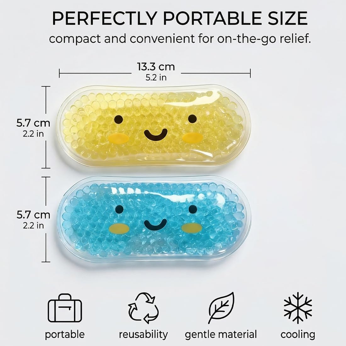 Ghiaccio gel riutilizzabile Caldo Freddo Cuscinetti refrigeranti per bambini, Riutilizzabili in gel di raffreddamento per urti, febbre, lividi, mal di denti o mal di testa, 2 pezzi