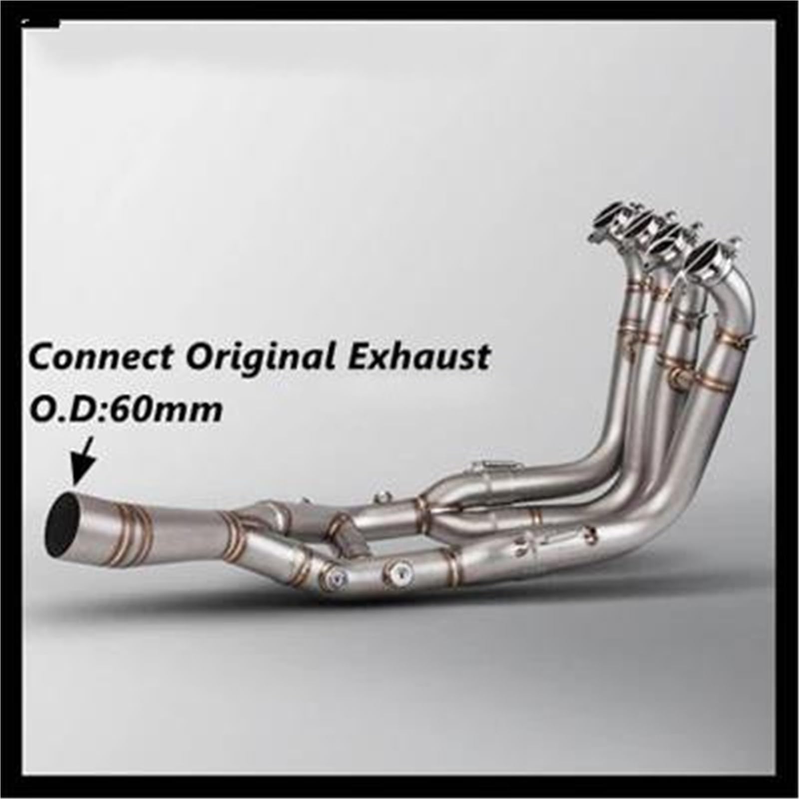 Sezione coda scarico Connettore Collettore Sistema Di Scarico Moto Marmitta Originale Per BMW S1000R 2021-2025 S1000RR 2019-2025(Style 1 Stainless Steel)