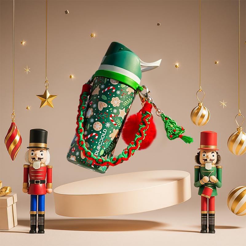 Miniatura 2 de DLOCCOLD Botella de agua aislada de acero inoxidable con popote para deportes, viajes y escuela, botella de agua deportiva de 16 onzas, termo a