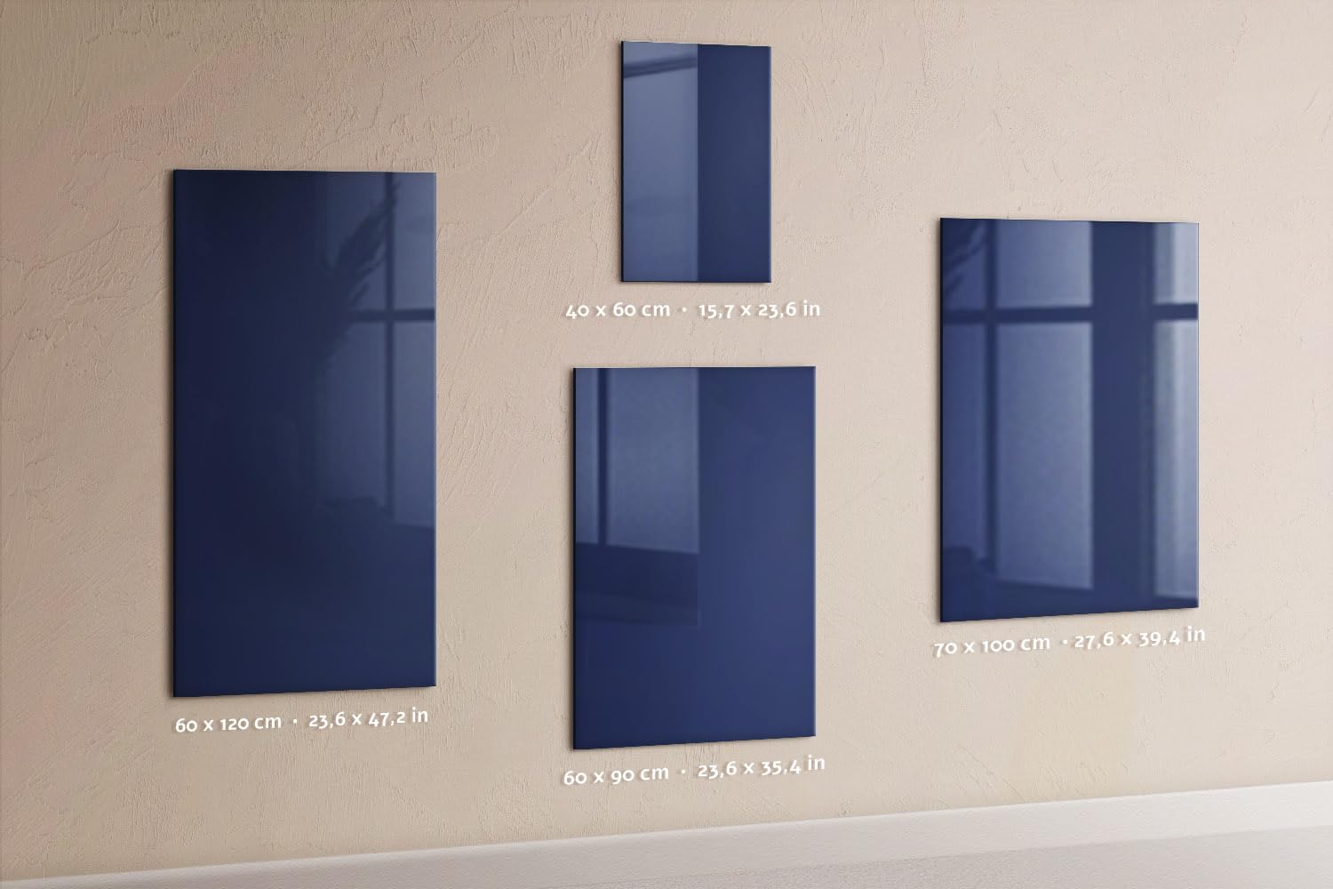 Magnettafel für Schule Gastronomie und Büro 60x40 Blaue Farbe | Pinnwand | Glas | Memo | Organizer | Planer | Sicherheitsglas | Paneel | Infoboard | Wochenplaner | Terminkalender