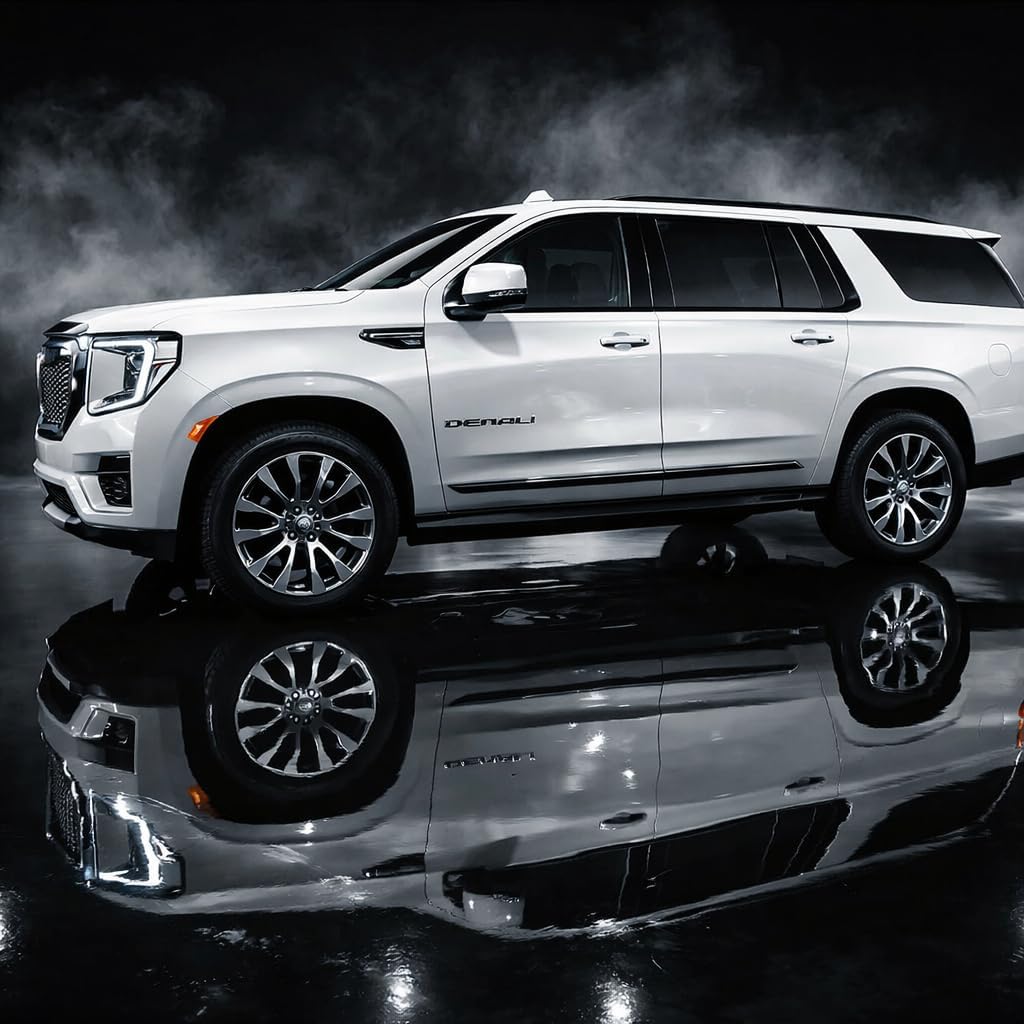 Fit for 2021-2025 GMC Yukon Side Window Chrome Delete Trim Overlay Kit with Gloss Black Blackout Film