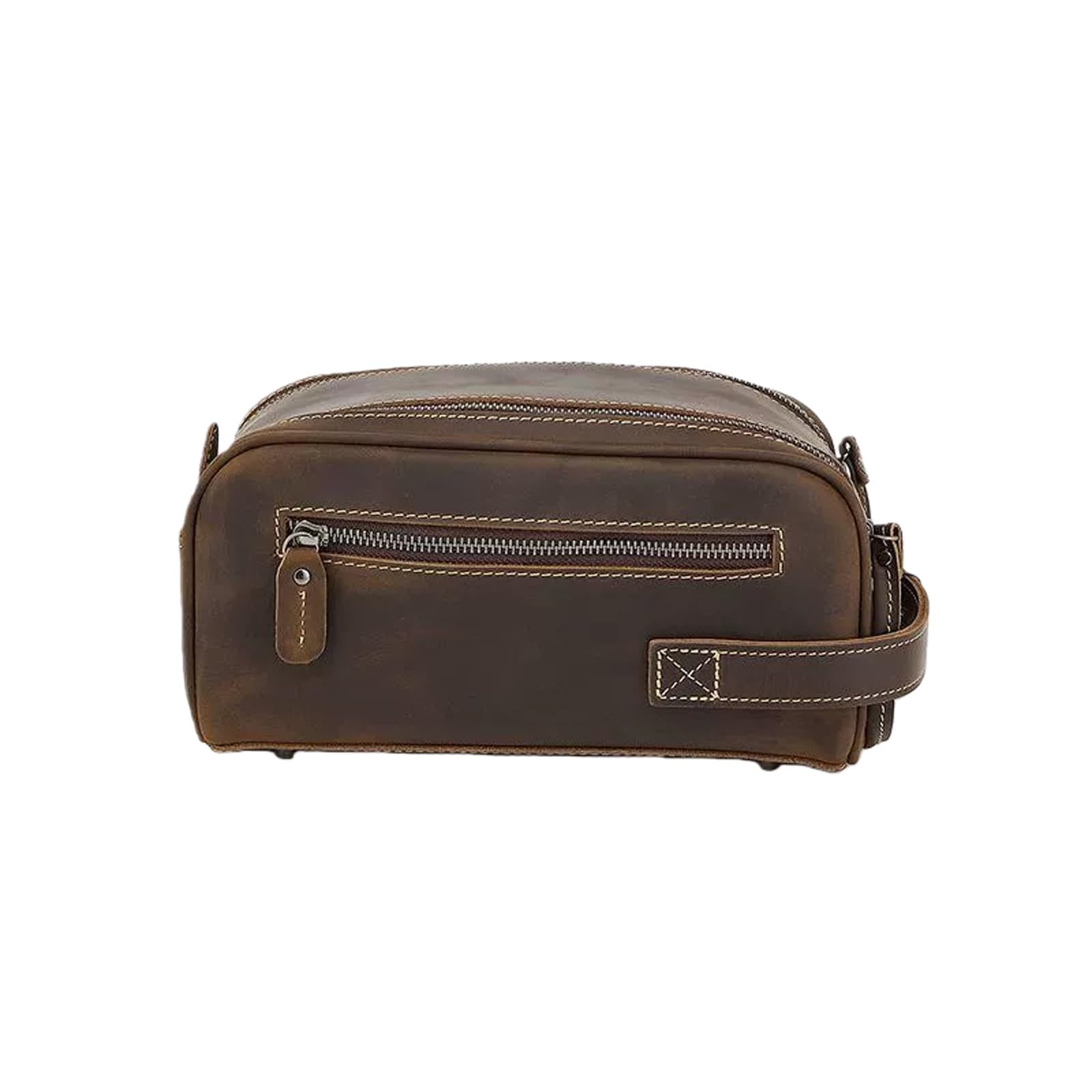 Neceser de Cuero for Hombre, Kit de Viaje y Organizador de higiene, Neceser de Viaje for Hombre(Coffee)