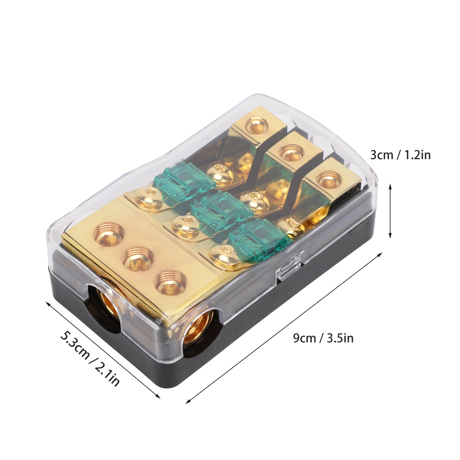 Mini ANL Sicherungshalter 0 2 4 Gauge in 4 6 8 Gauge Out 60 Amp Sicherungsverteilerblock für Auto LKW Boot Audio Stereo Verstärker (3-Wege)
