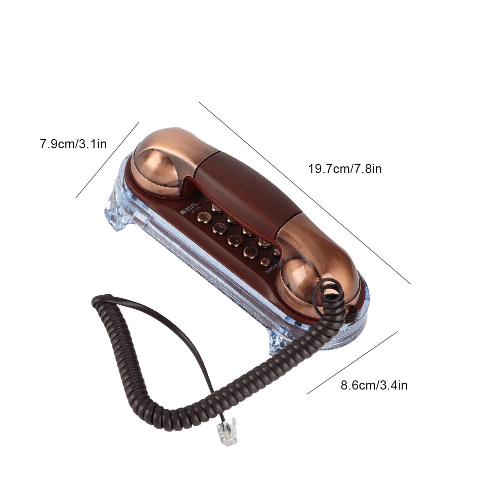 Telefon Antike Retro Wandtelefon Kabelgebundenes Telefon Festnetz Modetelefon für Home Hotel(Rote Bronze)