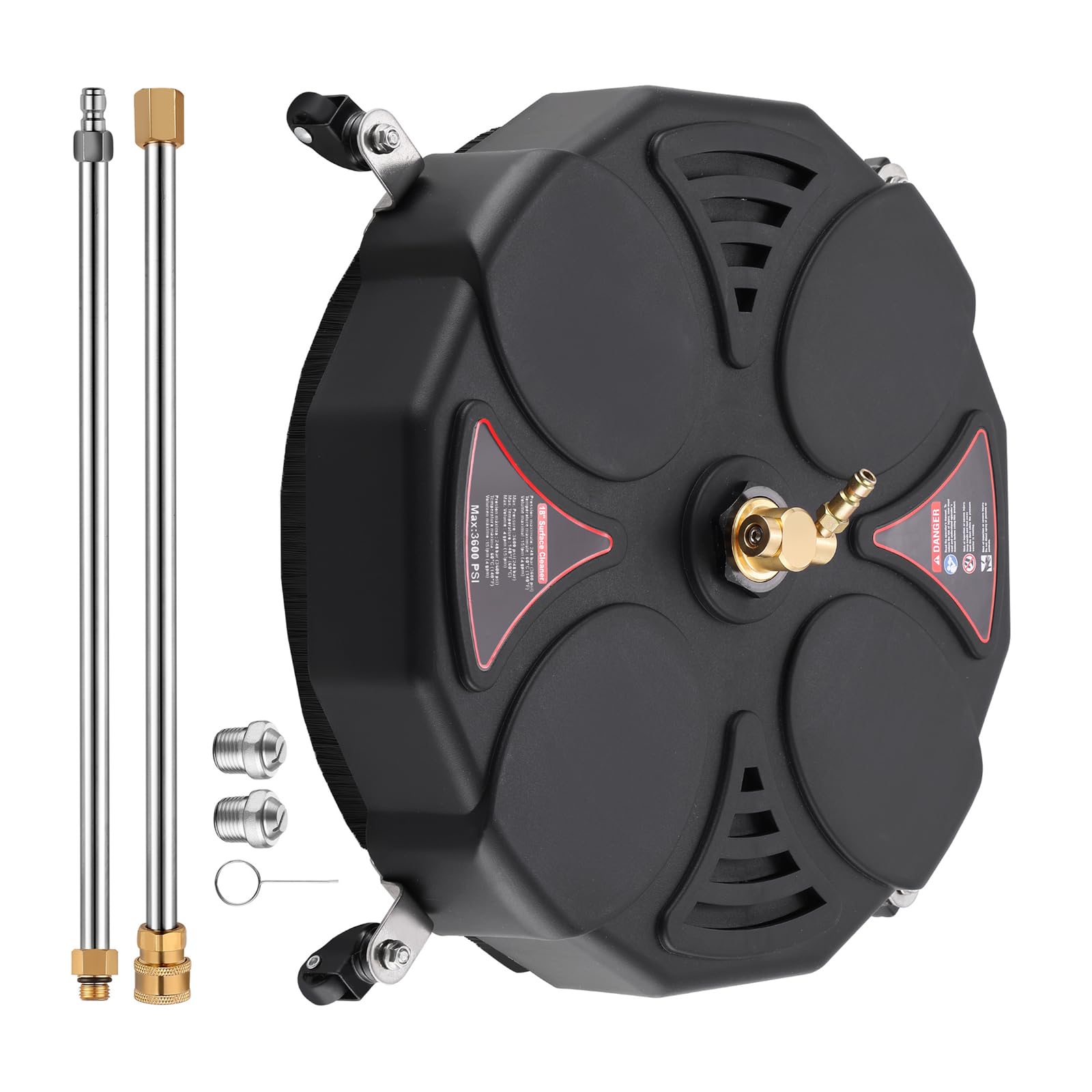 Accesorio limpiador de superficies de 3600 PSI, gran área de cobertura de 13 pulgadas para limpieza de paredes de patio de hormigón, cobre y superficies