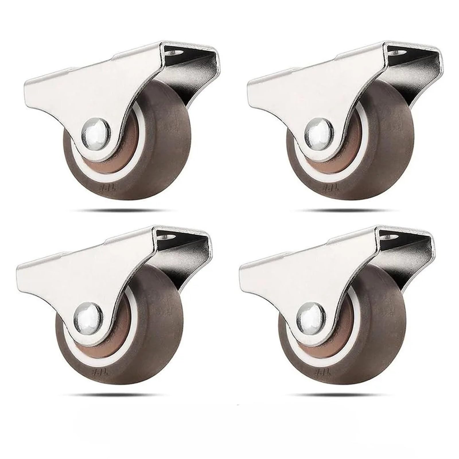 Caster Wheels, 4Pcs Mini Fixed Caster Wheels Low Profile 1'' Silent Ball Bearing Furniture Casters Set Bed Drawer