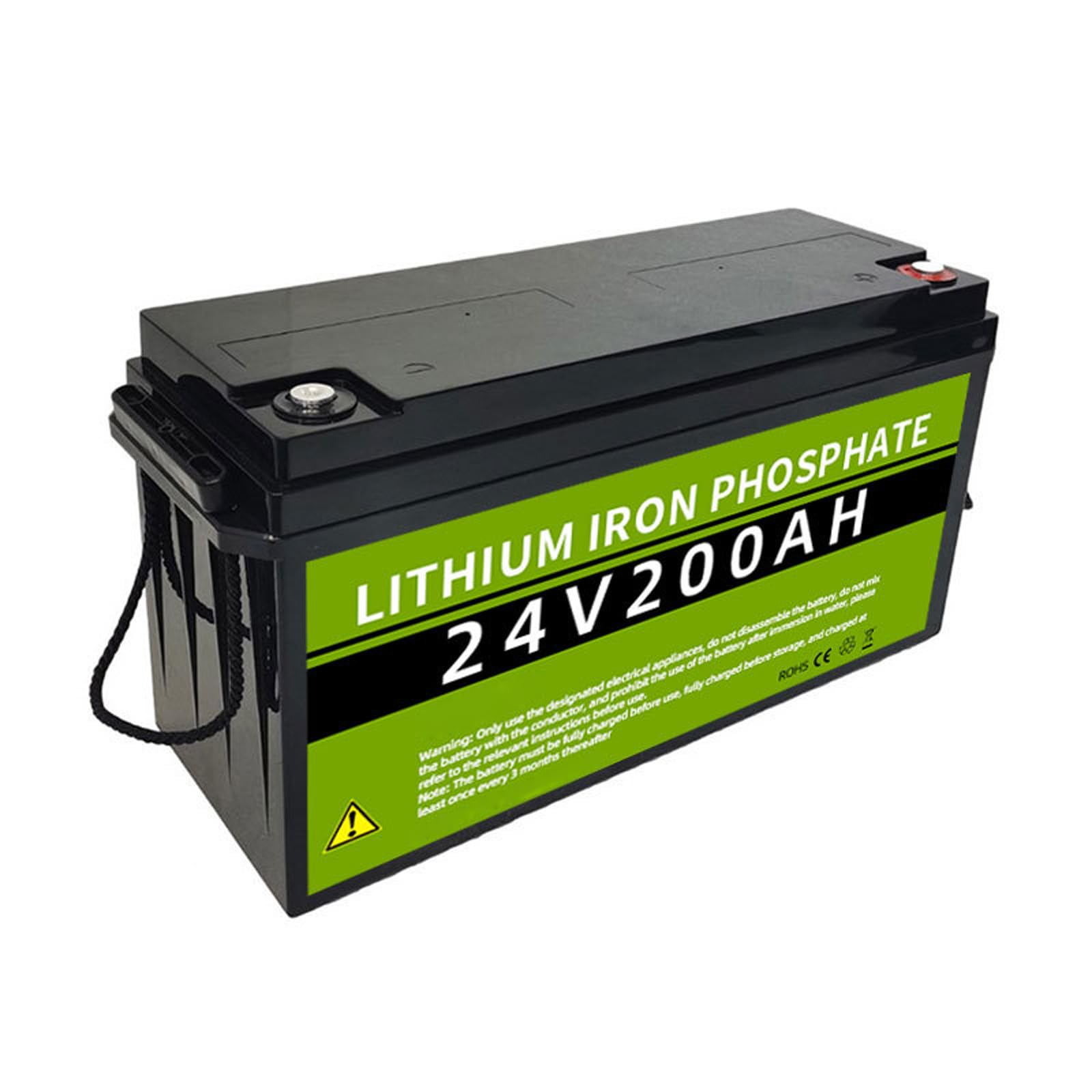 Batería LiFePO4 24V 200Ah 50Ah batería Litio 5,12kWh/1,2kWh batería ciclos Profundos BMS 4000+ incorporada para Sistemas solares vehículos recreativos Aplicaciones Fuera de Red,24v200ah