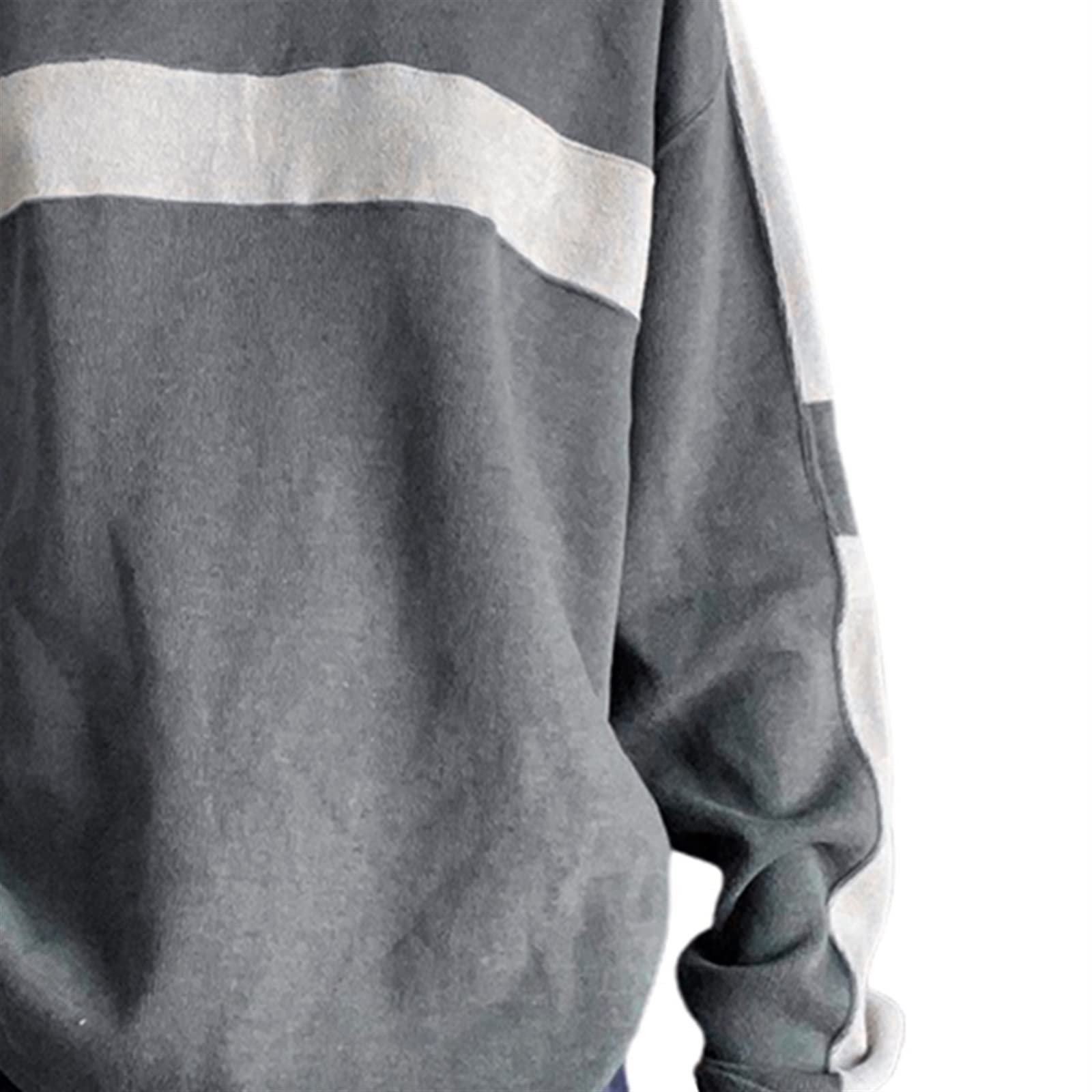 ZHANGNAZHANGNA Long Sleeve, Aesthetic Patchwork Long Sleeve Tops Women Sweatshirts Pullover Streetwear (Color : Blue, Size : L)