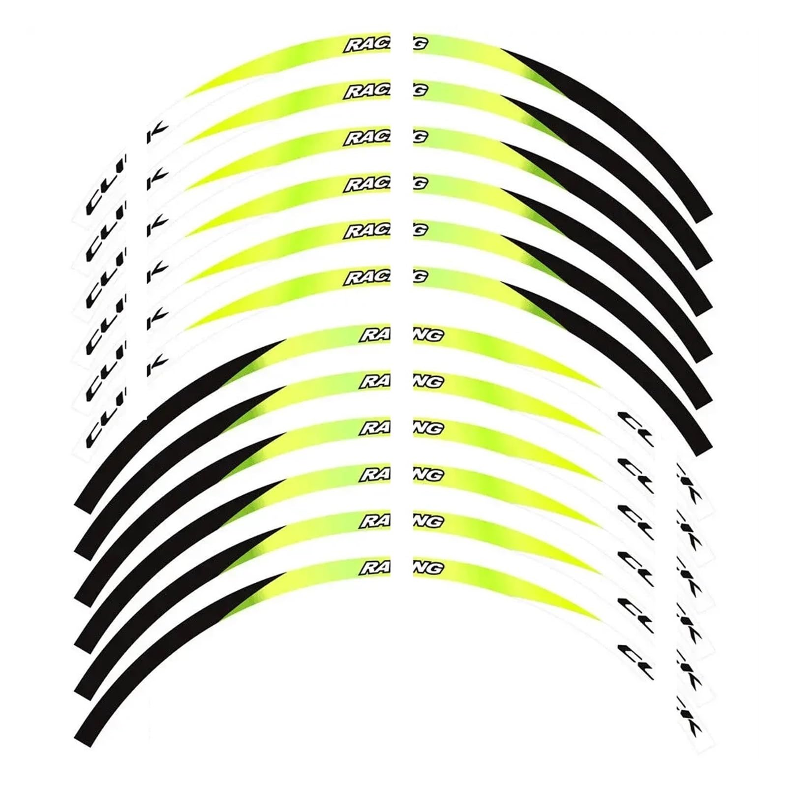 Hub Decals Rim for Click 125i 150i 160i 14" inch Motorcycle Stickers Hub Decals Rim Reflective Sticker Stripe Tape Set Stripe Tape(Green-C)