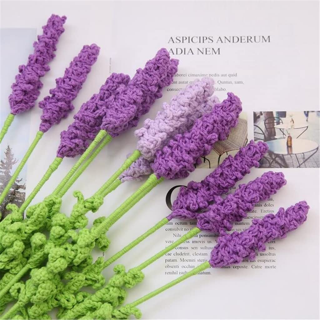 Amazon.co.jp: 完成した10個のラベンダー手編み手作り毛糸かぎ針編み