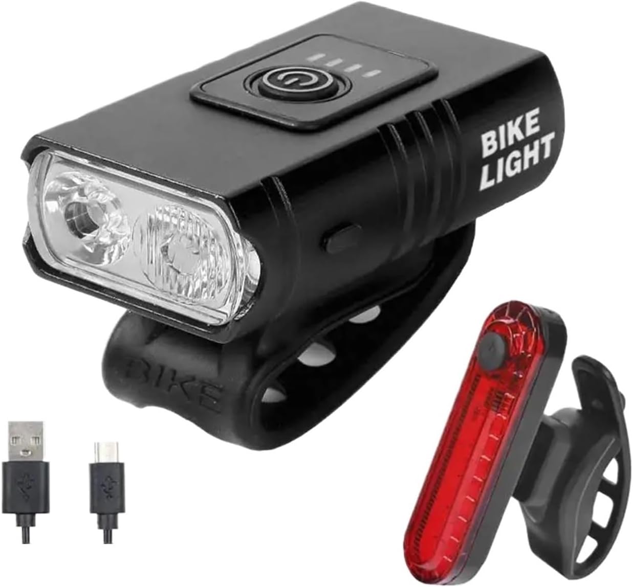 Bike Tail Light Bicycle Light T6 LED USB Rechargeable MTB Mountain Lamp 3 Modes Bike Headlight Flashlight Cycling Scooter Tail USB(T6-056 Taillight)