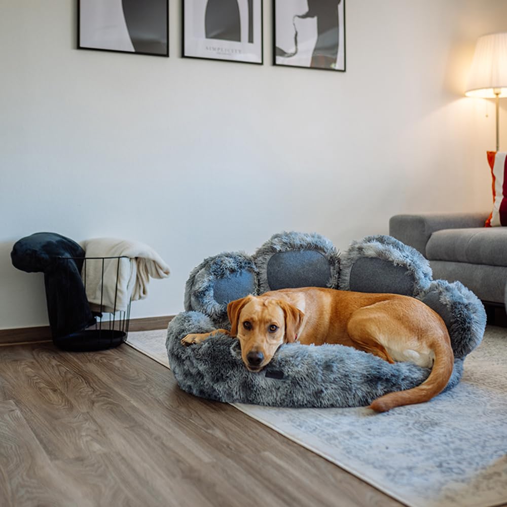 Nobby 61941 Komfortbett rund Paw grau Ø 90 x 24 cm / 45 cm