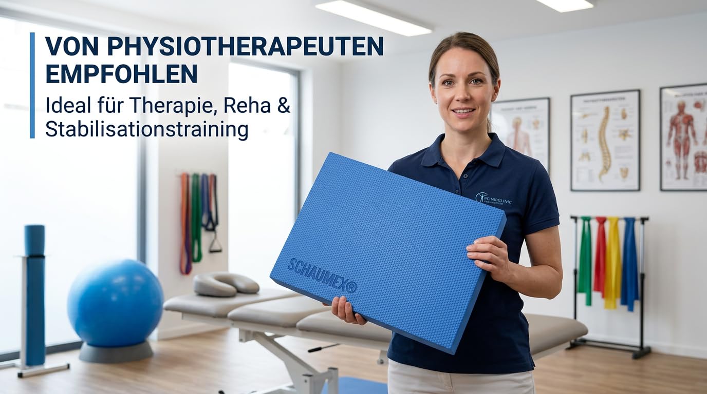 Balance Pad Made in Germany – Profi Gleichgewichtskissen für Fitness, Yoga & Physiotherapie – rutschfeste Hexagon-Struktur – Stabilitätstraining & Reha – inkl. 16 Übungen – 40×34×5 cm