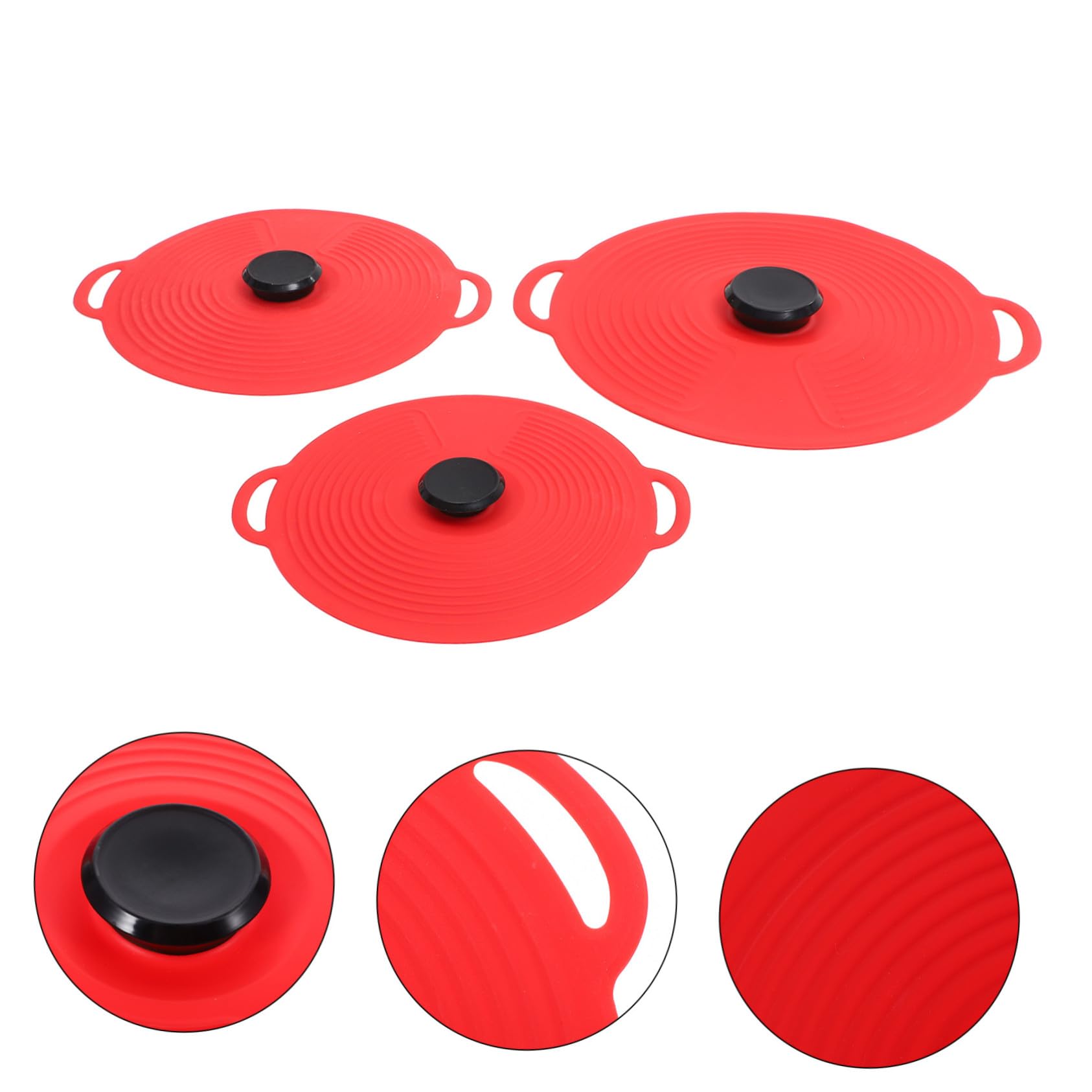Silikondeckel für Schüsseln 3 Stück aus Silikon, Rot, Wiederverwendbar
