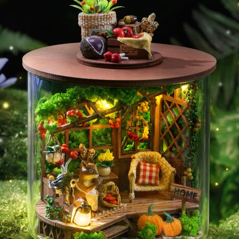 CRIOLPO DIY Miniature Doll House Kit, Inventive Room with Furniture, Dreamy Bottle Miniature House Kit, Tiny House Making Kit, Unique Home Decor, for Craft Enthusiasts - Moments of Abundance