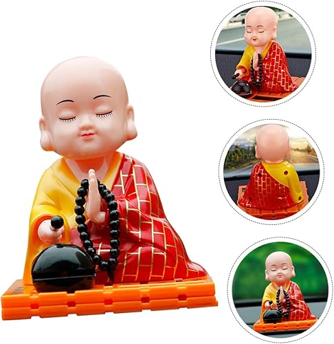 Miniatura 6 de Adornos de muñeca, figura de acción, cabeza sacudida, decoración de coche, figura de monje solar, coches, salpicadero, figuras de salpicadero,