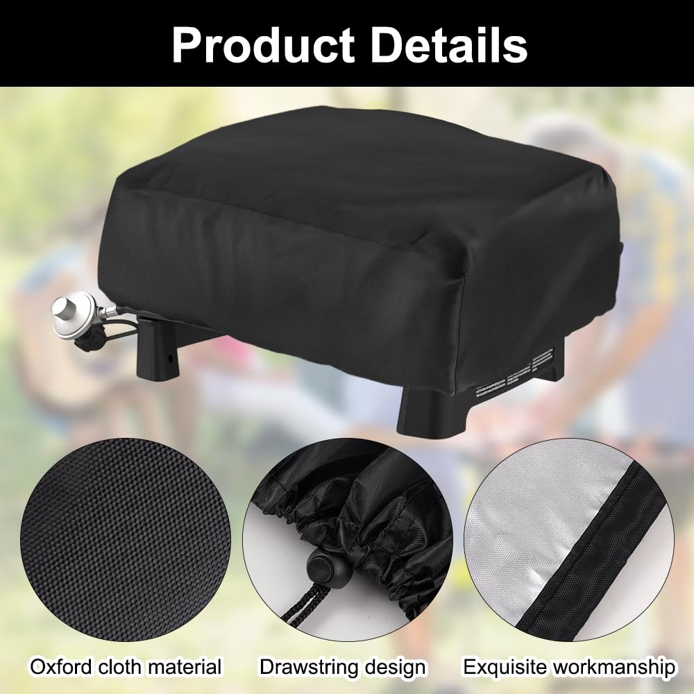 Pizzaovenhoes Zwart – 55x55x27 Cm, 420D Oxforddoek, Water- En Stofdicht, Met Trekkoord, Voor Buitenpizzaovens En Grills