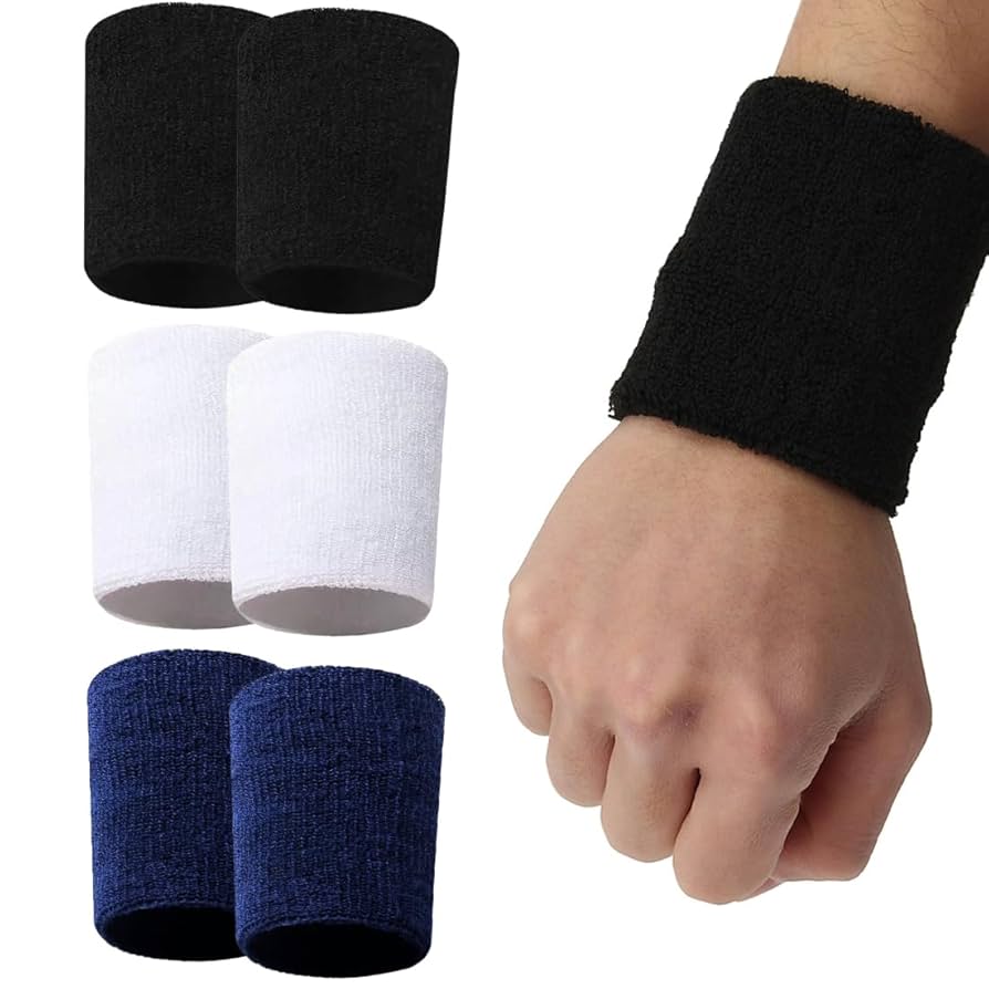 Lot De 6 Bandeaux De Poignet Sport - Absorbants Pour Yoga, Basket, Running