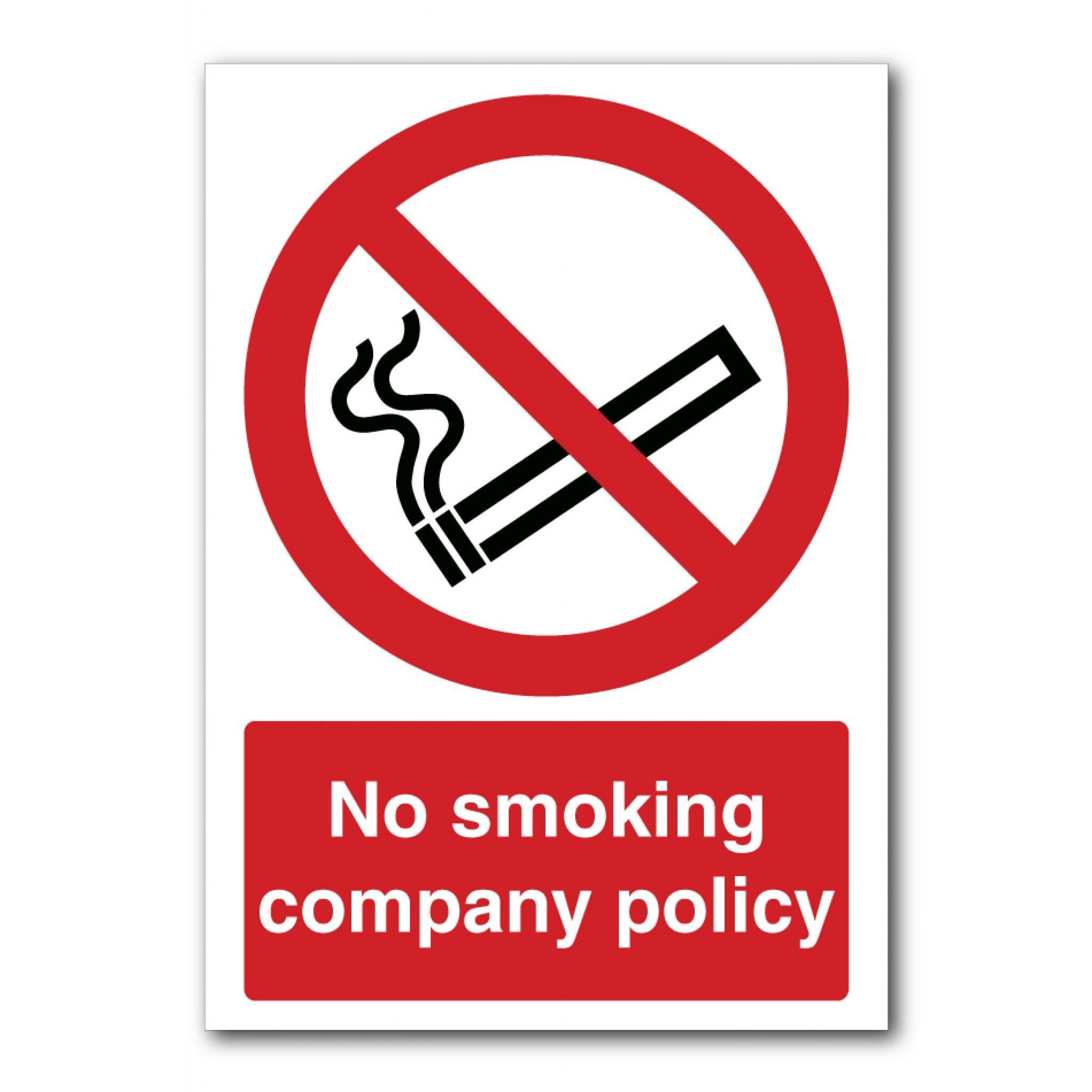 No Smoking Company Policy Sign, 12x8 Inch Metal Tin Sign, Official Rule Sign for All Company Working Areas