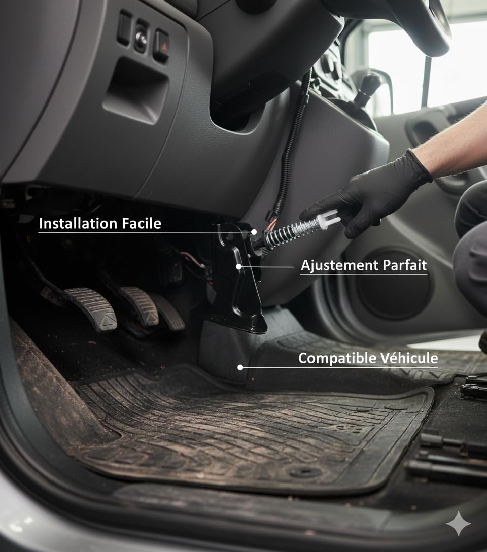 Pédale d'Embrayage avec Guide en Plastique et Support, Compatible avec Opel Vivaro, Renault Trafic 2, Nissan, Modèle C4 Picasso Berlingo Dispatch 7701053596 7701208109