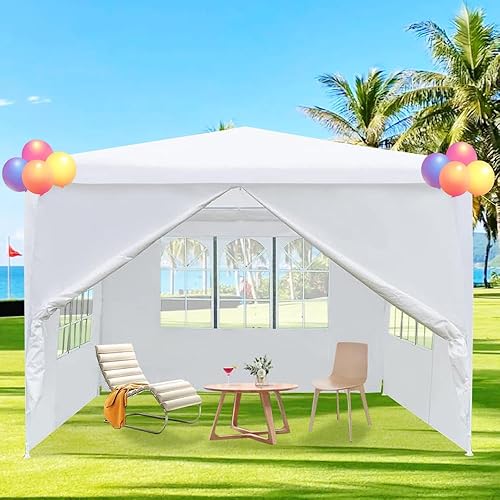 Miniatura 17 de Tienda de campaña de fiesta de 10 x 30 pies, carpas para fiestas, toldo de patio de boda al aire libre con 5 paredes laterales extraíbles, tienda de