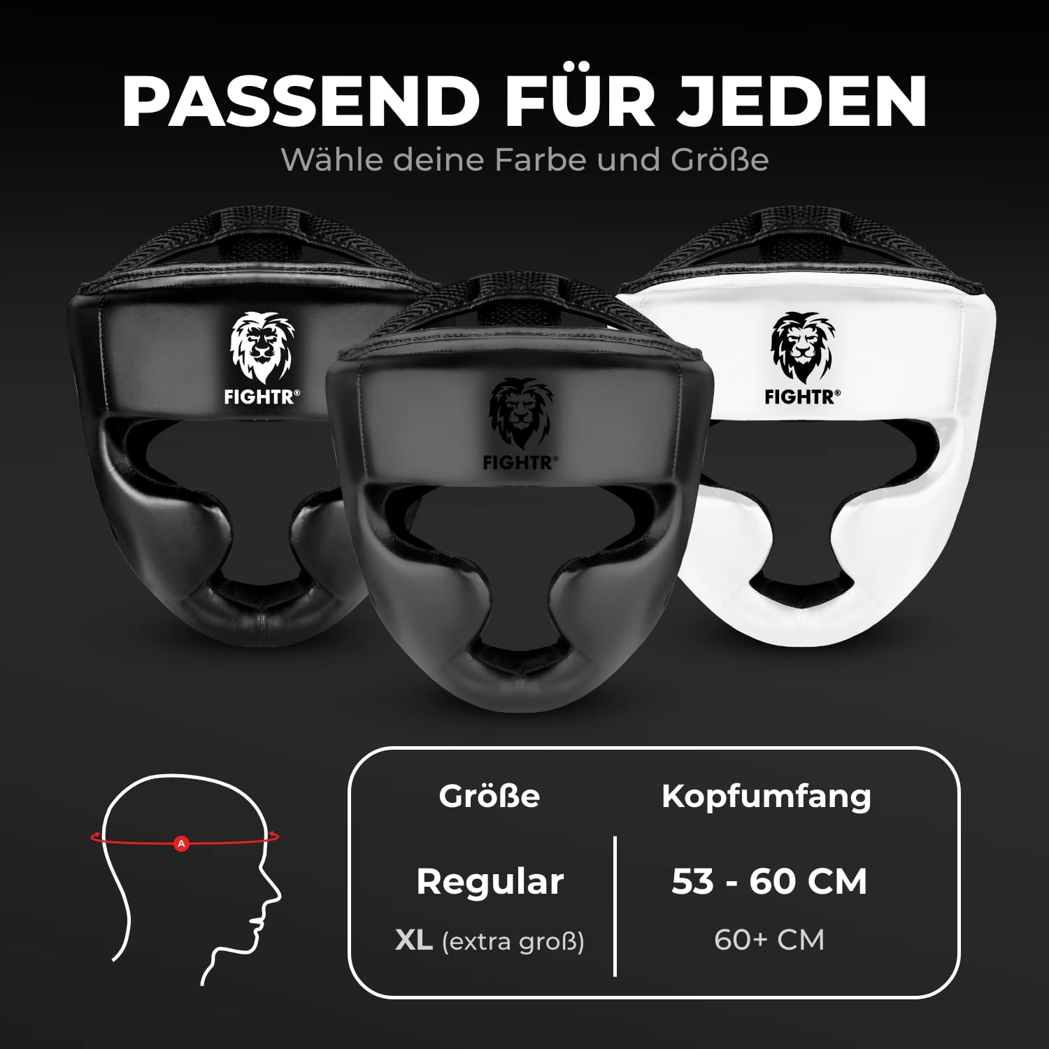 FIGHTR® Kopfschutz mit bestem Sitz für maximalen Schutz | Boxhelm für Sparring | Verstellbare Größe für Boxen, MMA, Muay Thai, Kickboxen & Kampfsport