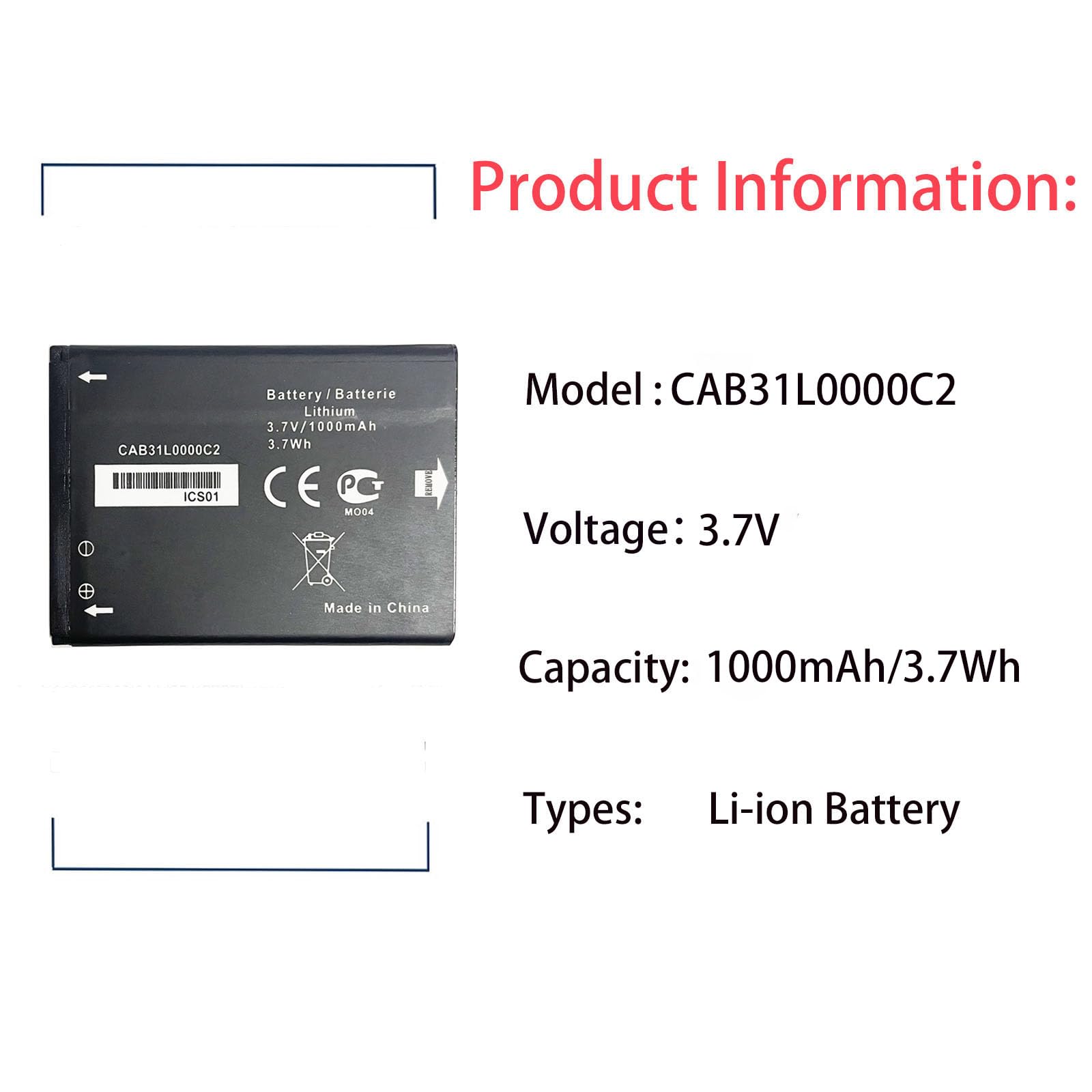 Batterie De Rechange Pour Alcatel One Touch 890, 890D, 891, 979 - Kit D'outils Inclus (CAB31L0000C1) - 4