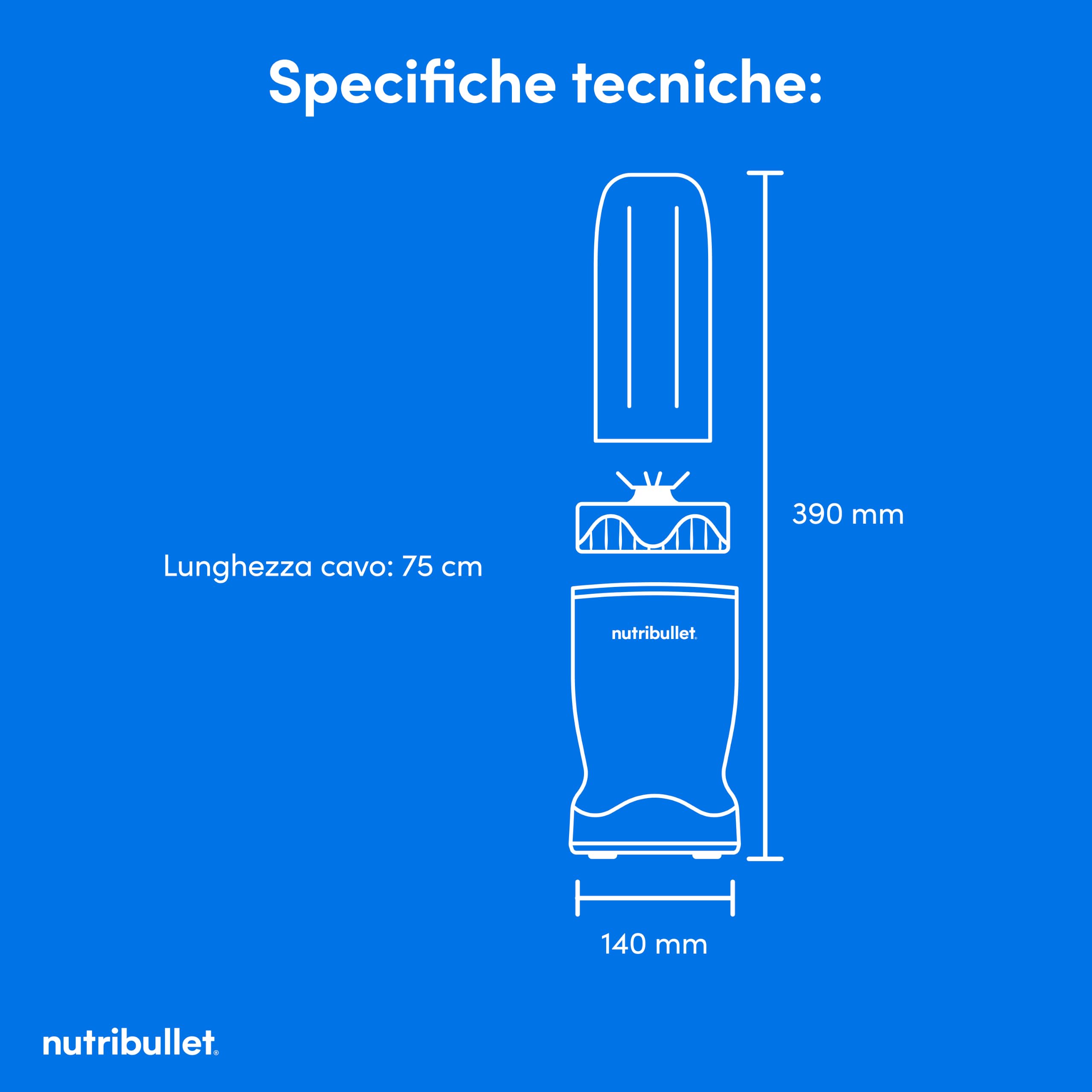 Nutribullet Turbo 1000W – Frullatore Potente Compatto — immagine 11 di 16