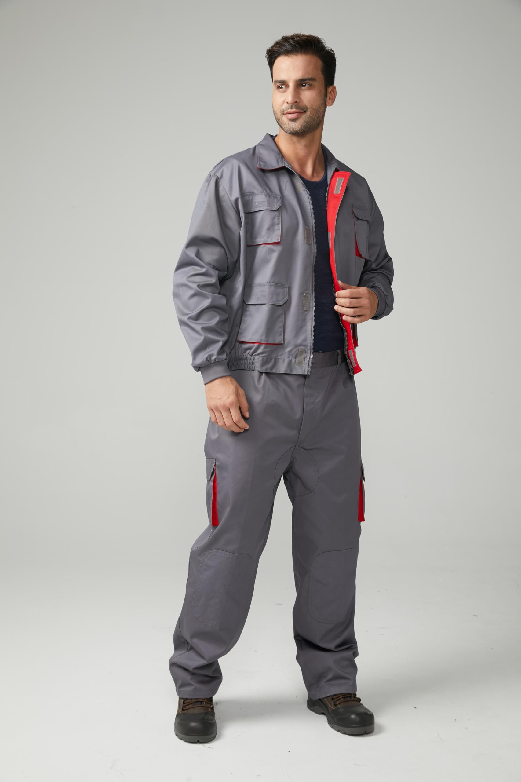 Chaqueta Trabajo Multibolsillos Profesional Industria Construccion Seguridad Cremallera Velcro Serie 884