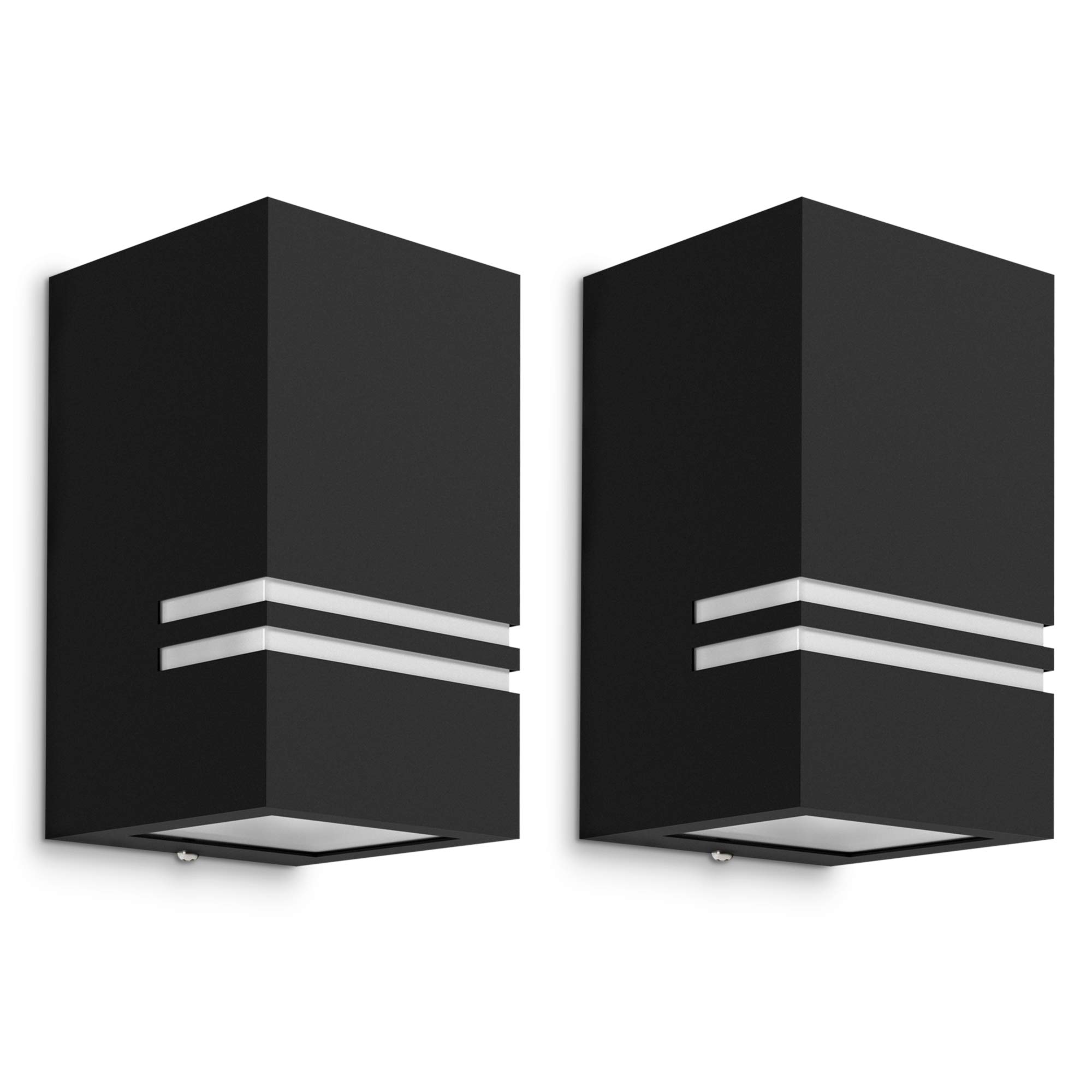 SSC-LUXon 2er Set LED Up & Down Wandleuchte IP54 Für Außen – Inkl. 2x LED GU10 3W Warmweiß – Anthrazitgrau