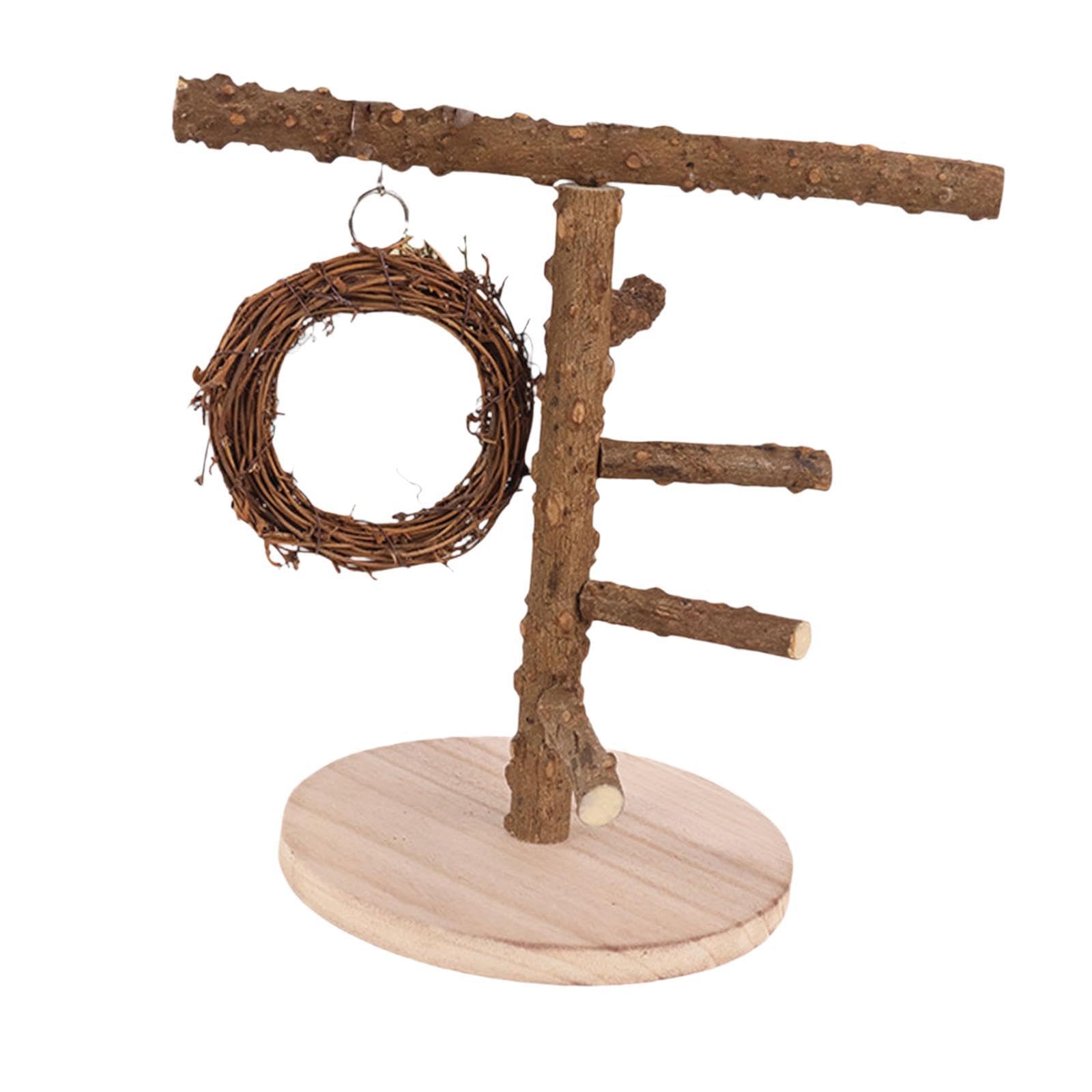 2 set di legno uccello parco giochi in legno stand giocattolo per calopsitte, piccioncini ara