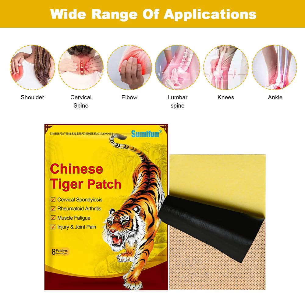 Patch Chauffant Dos,112pcs Patch Chauffant,Patch Anti Douleur,Patch Soulagement Douleur,Patchs de Tigre Chinois,Pansement Anti-Douleur,pour Epaules,Dos