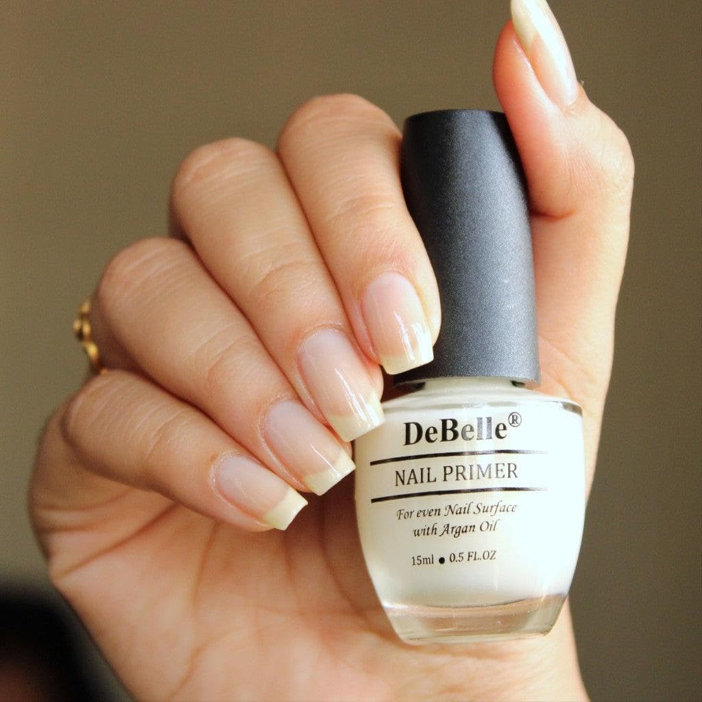DeBelle combo of 4 Nail Care Set Nail Polish Transparent Enriched with Argan Oil Top Base Coat, Nail Hardener, Shiny Nail Primer, Cuticle Oil 1