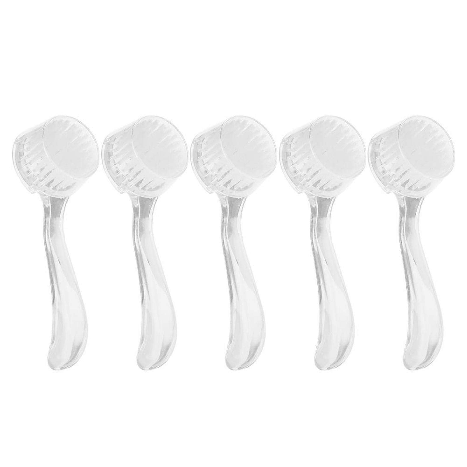 5pcs Soft Nail Dust Brush, Long Handle Nail Brush Makeup & Manicure Dust Remover Brush for Makeup or Acrylic Uv Gel Nail Arts(White)