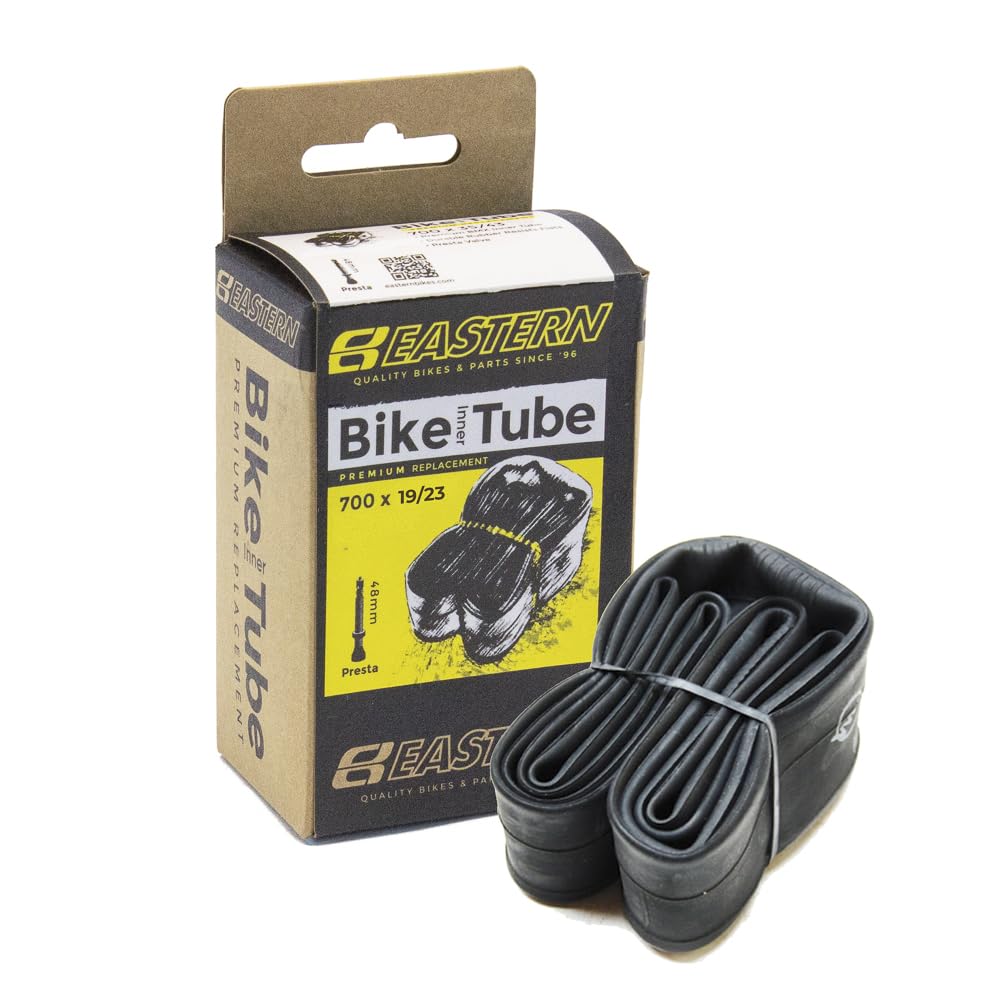 Eastern Bikes 700 x 19C/23C Premium Road Bike Inner Tube - Presta Valve Options, Durable Replacement Tube (700 x 19C/23C, Presta 48mm)