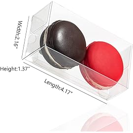 RomanticBaking 50 PCS 4.17 x 2.16 x 1.37 Macaron Boxes for 2 Mini Treat Boxes for Chocolate Covered Orec, Chocolate Truffle,Browines &Pastry Candy Boxes