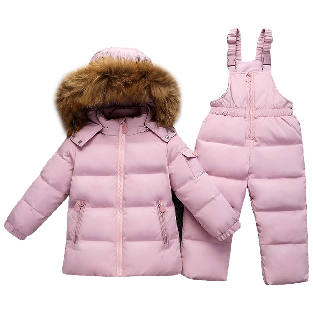 Snowsuit da Unisex Bambini Tuta da Sci Piumino Trapuntato + Salopette 2 Pezzi Tutone Inverno 0-3 Anni