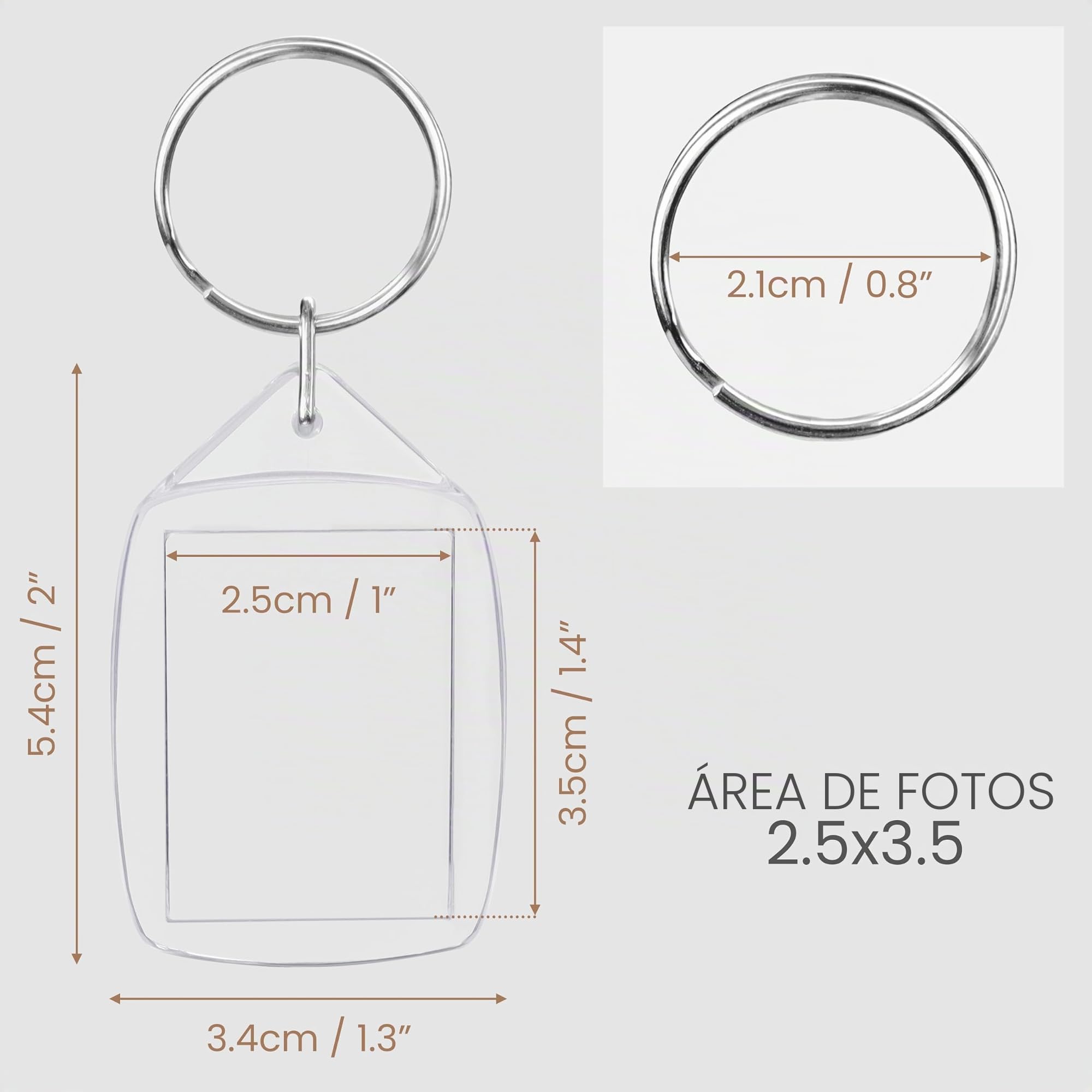 Kurtzy Llaveros Foto en Blanco (Pack de 200) Cada Llavero Transparente de Acrílico mide 5,4 x 3,4 cm – Llavero Foto de Ambos Lados – Marcos Pequeños Fotos Familiares, Amigos, Manualidades, Regalos