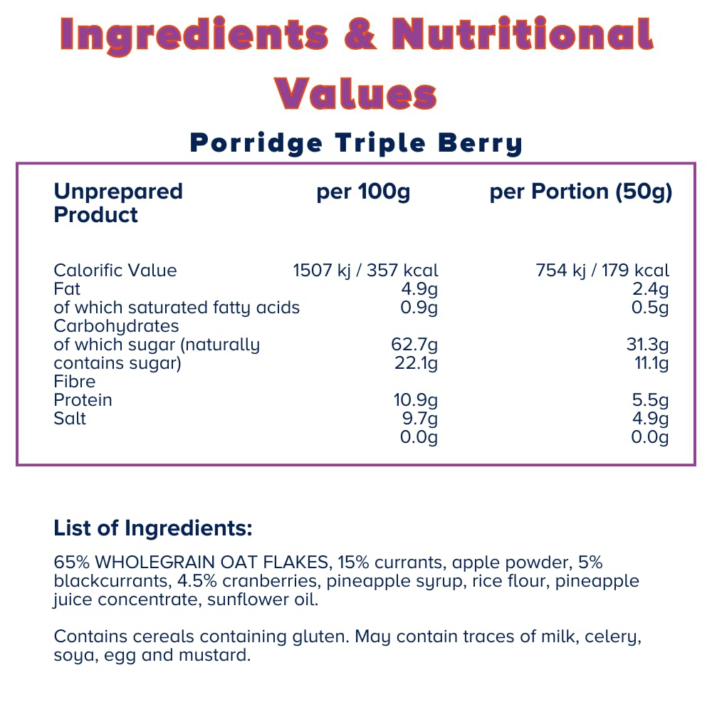 3Bears Porridge Cacao – pacchetto con 4 confezioni (4 x 400g). Con chicchi di cacao e senza zuccheri aggiuntivi. Fiocchi d’avena naturali per colazione