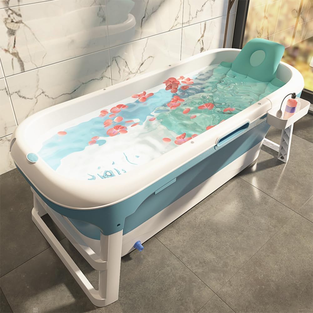 Cuscino per Vasca da Bagno, Tappetino Pieghevole Traspirante per Tutto il Corpo e Cuscino Poggiatesta per Donne e Uomini, Cuscino Vasca da Bagno 3D Mesh, per Vasca Idromassaggio e Spa (Blu)