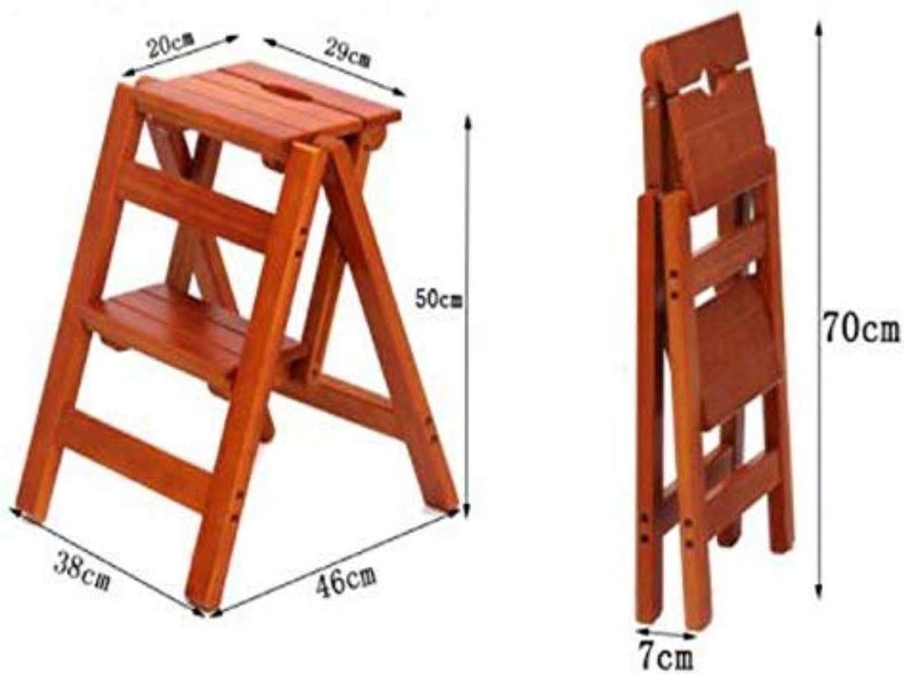 Solid Wood Household Multi-Function Folding Step Ladder Indoor Herringbone Ladder Thickening Step Stool Stair Chair